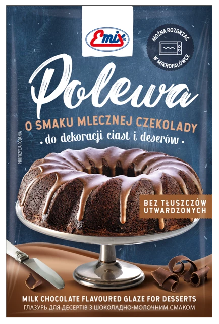 Глазур для тортів (десертів) шоколадно-молочна Emix Польща 100 г