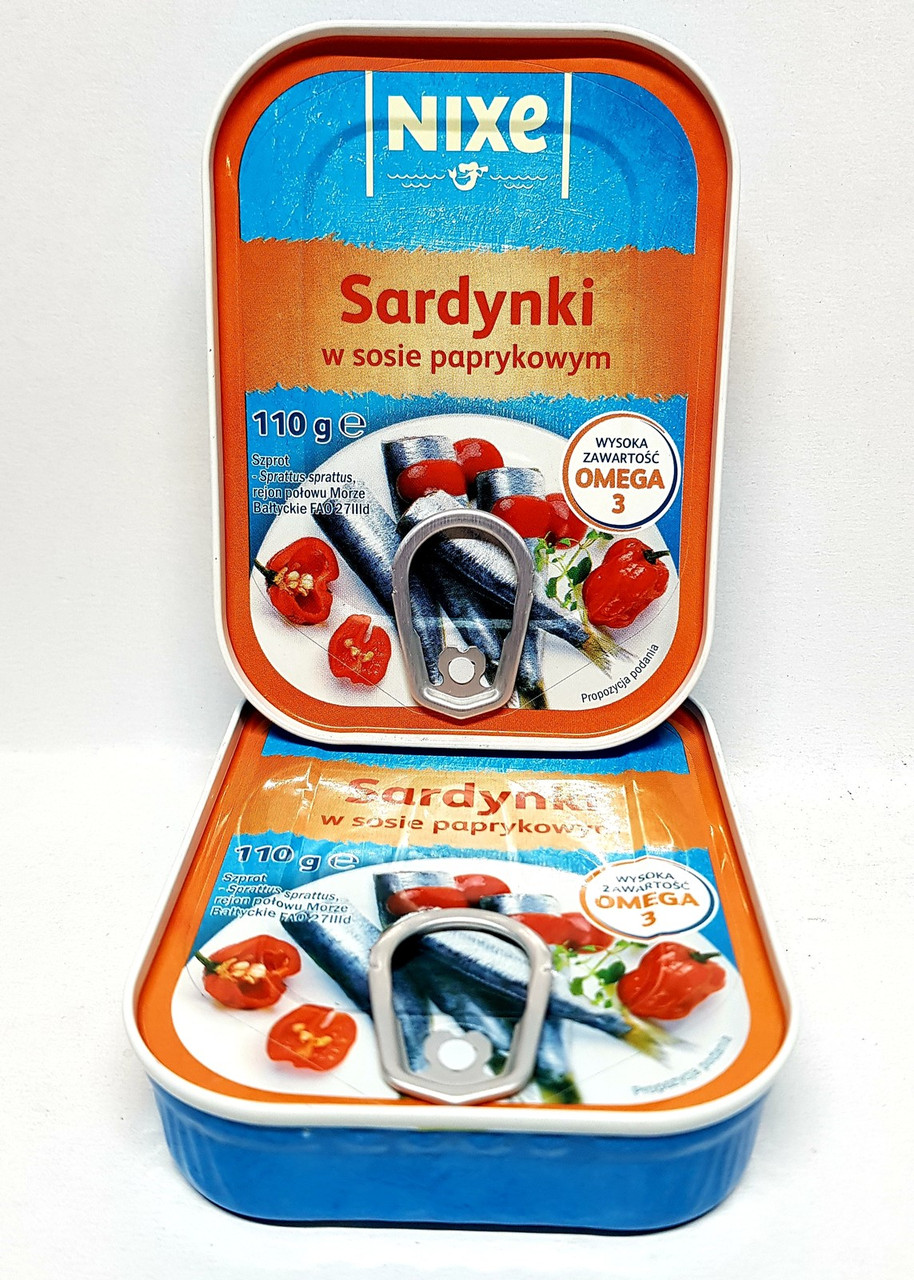 Сардинки в перцевій соусі NIXE Sardynki w sosie paprykowym 110г Польща