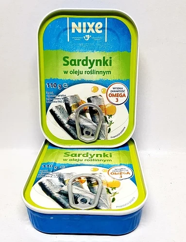 Сардинки в олії NIXE Sardynki w oleju roslinnym 110 г Польща