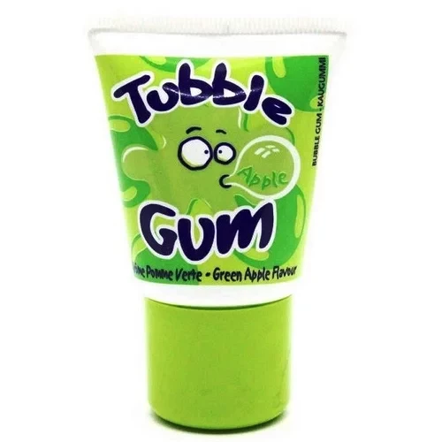 Рідка жуйка Tubble Gum Green Apple Lutti зі смаком зеленого яблука в тюбику 35 г Франція