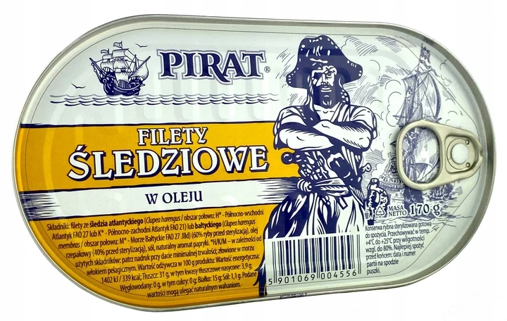 Філе оселедця в олії Pirat Filety śledziowe w oleju 170г Польща