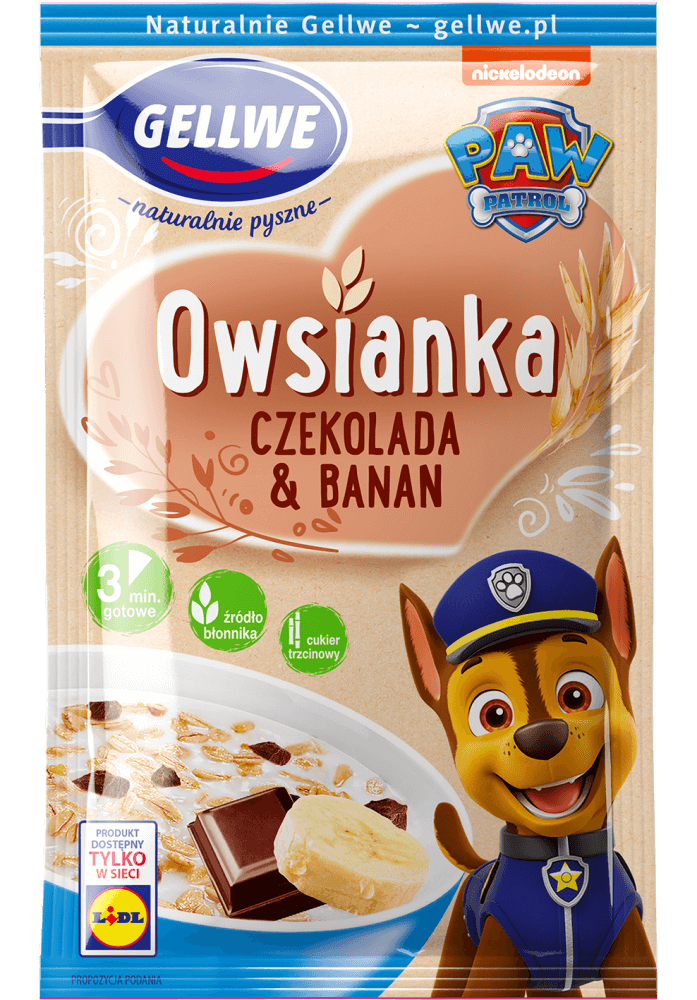 Вівсянка Шоколадно-Бананова PAW PATROL Gellwe Owsianka 45 г Польща