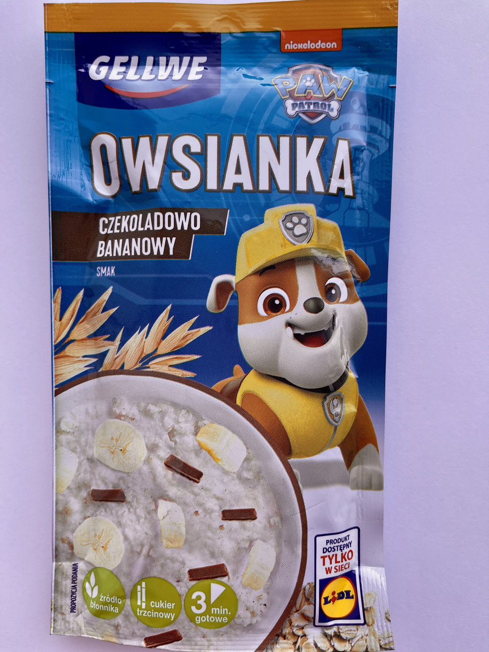 Вівсянка Шоколадно-Бананова PAW PATROL Gellwe Owsianka 45 г Польща