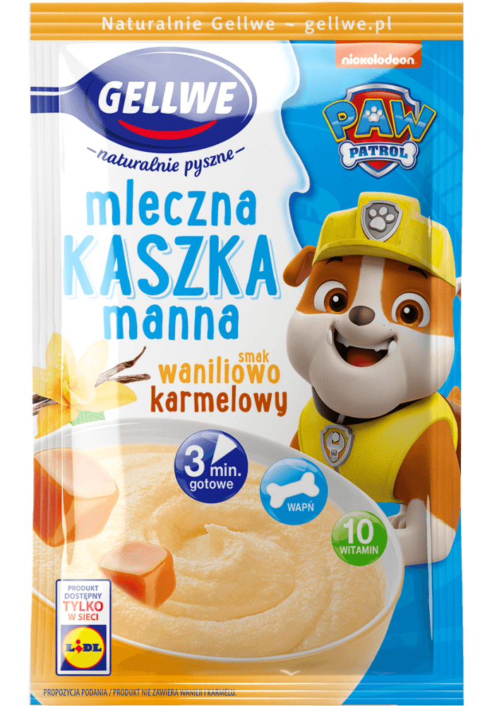 Манна Кашка з Ванільно-Карамельним смаком з вітамінами PAW PATROL Gellwe Kaszka 50г Польща