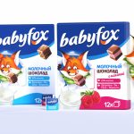 Шоколад молочний білий смугастий BabyFox 12 шт. 90г