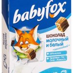 Шоколад молочний білий смугастий BabyFox 12 шт. 90г