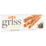 Хлібні палички грисині "З чорними оливками" Panealba — Griss d'Or 100 г Італія