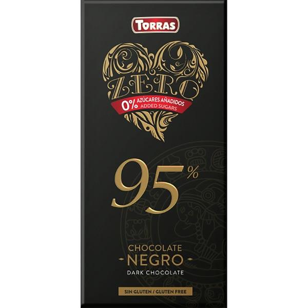Шоколад без цукру та глютену Torras ZERO Dark 95% какао Іспанія 100 г
