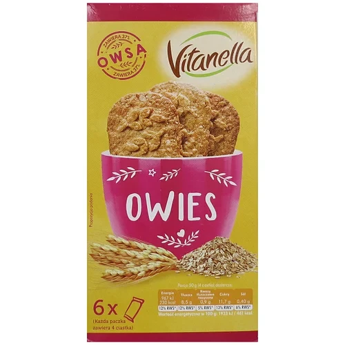 Печиво вівсяне Vitanella Owies (6х50г) 300 г Польща