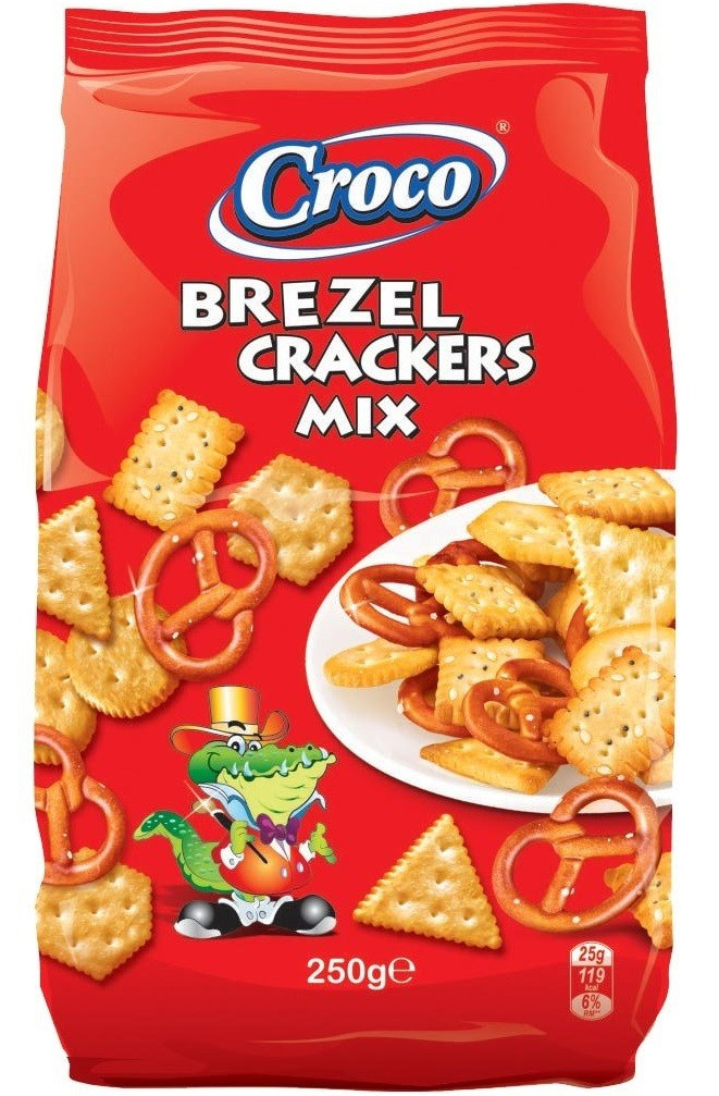 Асорті крекерів і кренделів Croco Brezel Crackers Mix 250 г Румунія