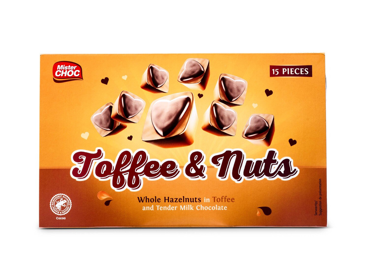 Цукерки фундук в карамелі з кремовою нугою і шоколадом Mister Choc Toffifee&Nuts Німеччина 125г