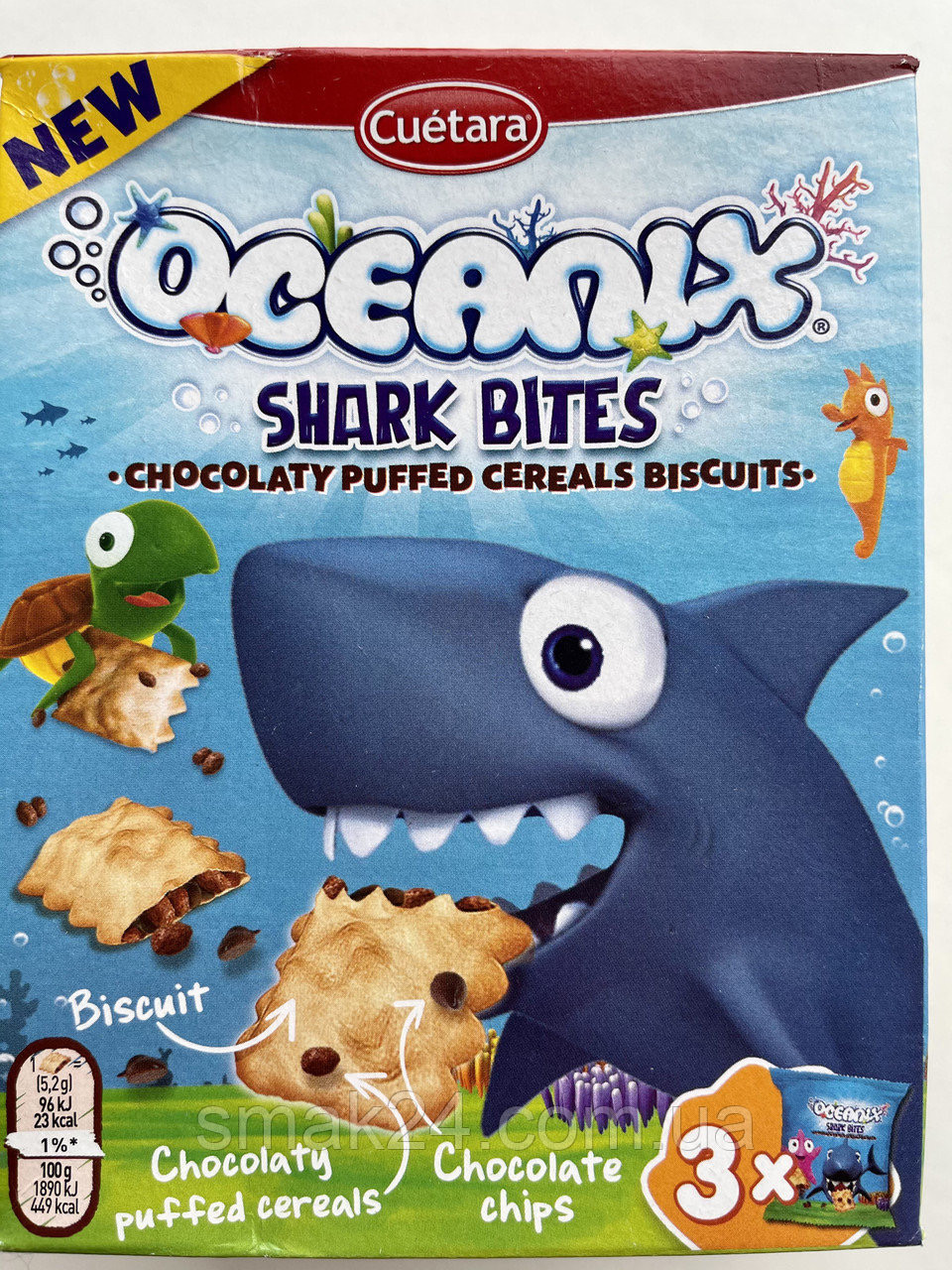 Шоколадне повітряне печиво з пластівців Oceanix Cuetara Shark Bites 150г Іспанія