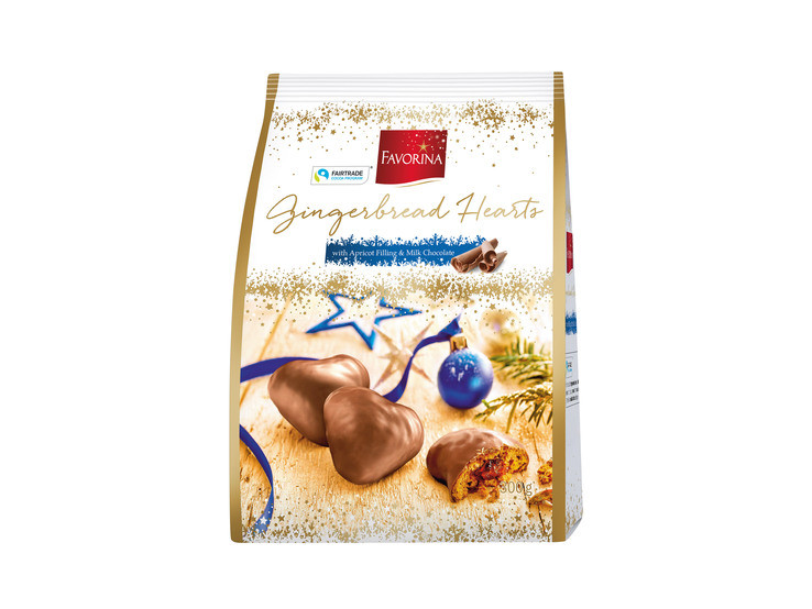 Міні-Пряники серця в молочному шоколаді з фруктовою начинкою Favorina Німеччина 300 г