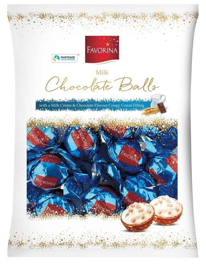 Шоколадні цукерки праліне "Молочний крем і кріспа" Favorina 200г Німеччина