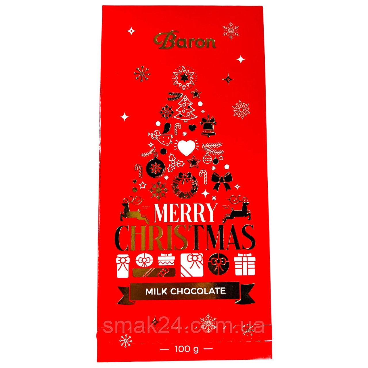 Шоколад молочний Різдво Baron Merry Christmas Польща 100 г