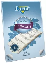 Сир із блакитною цвіллю в пластинах Lazur Ser Srebrzysty Plastry 100 г Польща