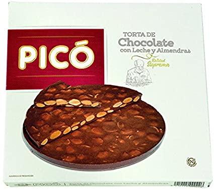 Шоколадний торт (туррон) БЕЗ ГЛЮТЕНУ з мигдалем Pico" Torta de Chocolate con Leche y Almendras 200г Іспанія