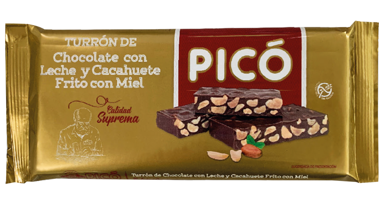 Туррон (Нуга) з молочного шоколаду та смаженого арахісу Pico Turron de chocolate con leche 200 г Іспанія