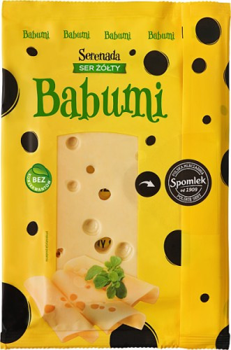 Сир напівтвердий БЕЗ ЛАКТОЗИ, БЕЗ КОНСЕРВАНІВ Serenada Babuni Ser Zolty 135 г Польща
