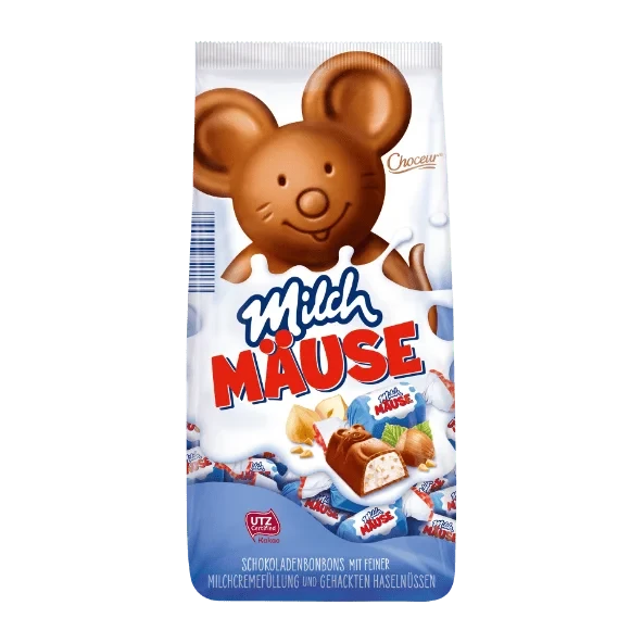 Шоколадні цукерки з горіхово-вершковою начинкою Choceur Milch Mause Hazelnuss 210 г Німеччина