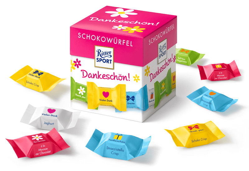 Міні-шоколад Ritter Sport 5 смаків Schokowurfel 192 г (24шт) Німеччина