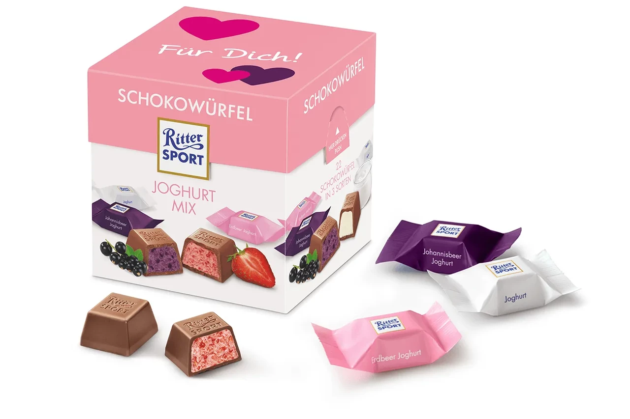 Міні-шоколад Ritter Sport 3 смаку Schokowurfel 192 г (24шт) Німеччина