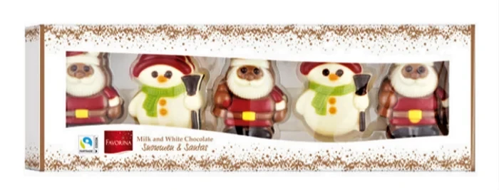 Шоколадні фігурки ручної роботи Favorina Christmas Figures 10 фігурок 150 г Німеччина