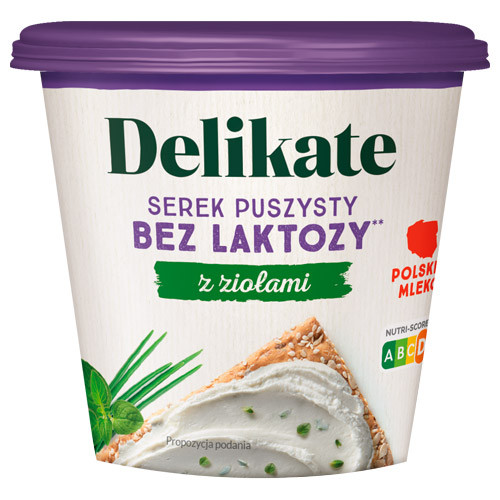 Сир-крем сирний БЕЗ ЛАСТОЗИ з зеленню (сирна намазка) Delikate serek Польща 150 г