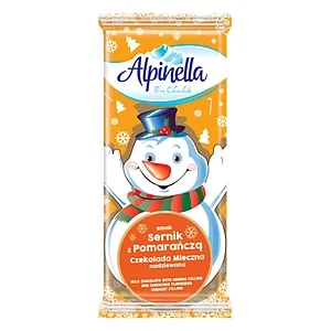 Шоколад молочний Апельсин Чизкейк "Alpinella" Smak Sernik z Pomarancza Польща, 100 г