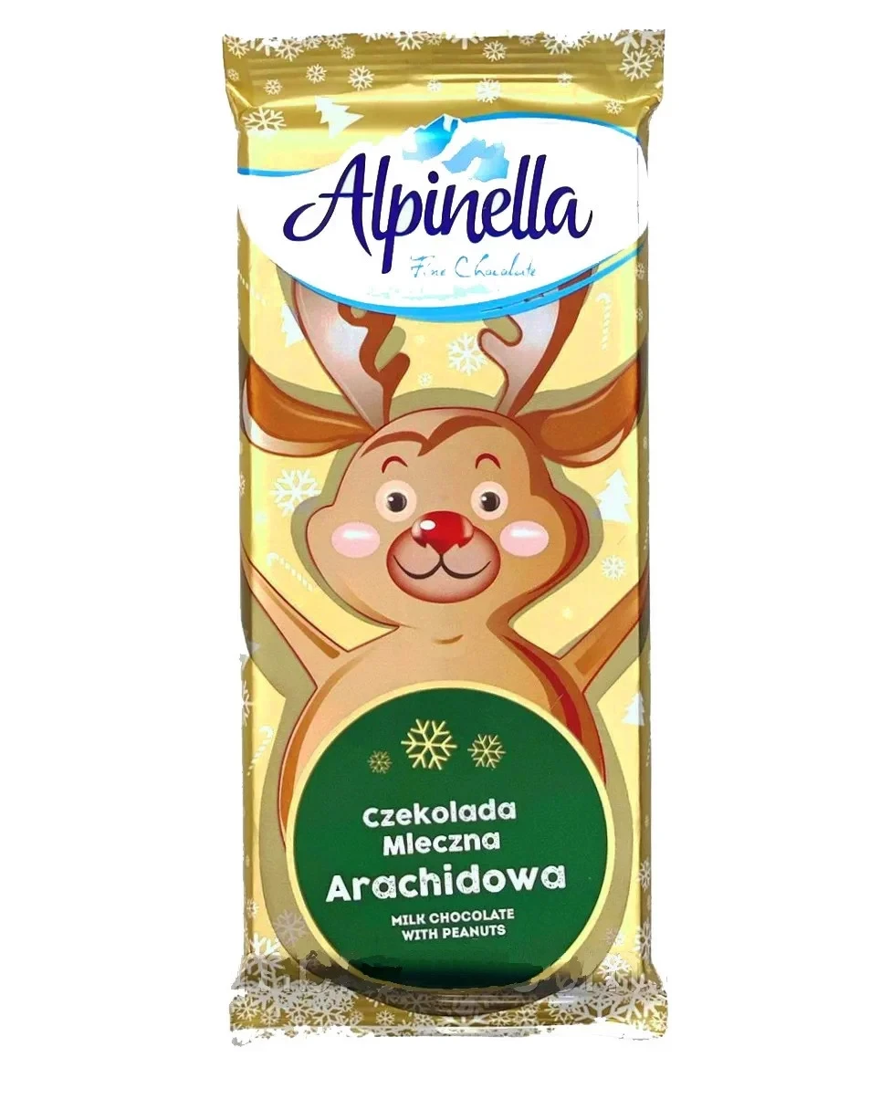 Шоколад молочний з Арахісом "Alpinella" Arachidowa Польща, 90 г