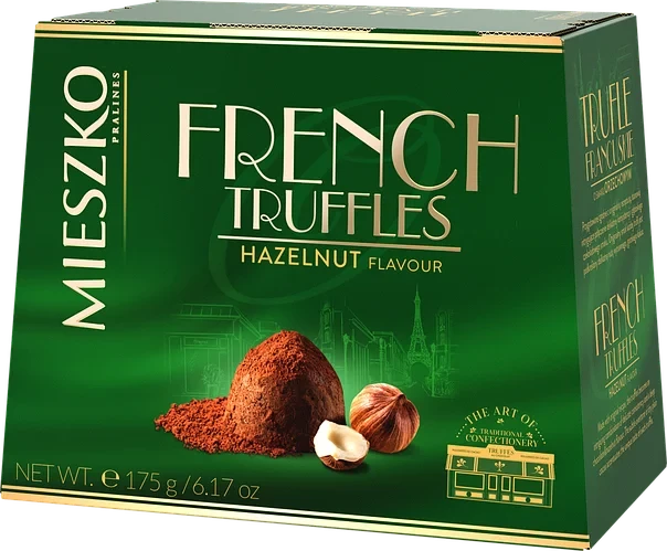 Конфеты Трюфельные со вкусом фундука Mieszko Trufle Klasyczne Orzechowym 175 г