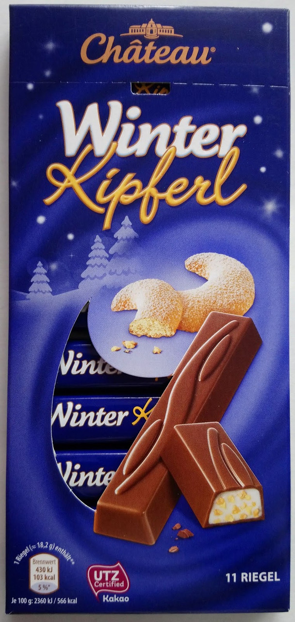 Шоколад з молочним кремом і ванільним печивом Choceur Winter Kipferl (11шт батонч.) Німеччина 200г