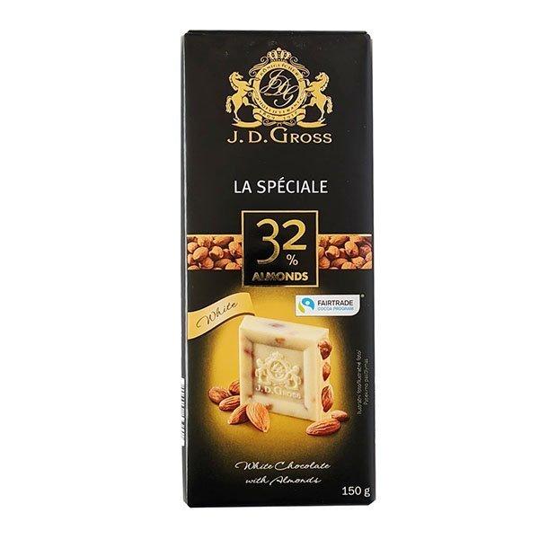 Шоколад білий з мигдалем J. D. Gross La Speciale Німеччина 150г