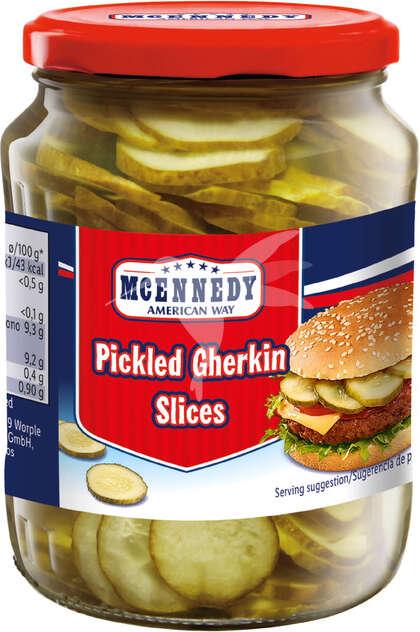 Огірки мариновані шматочками McEnnedy Pickled Gherkin Slices 670г/400г Польща