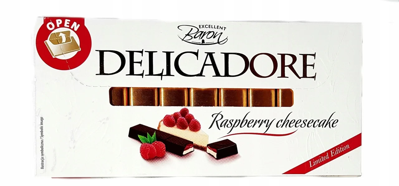Шоколад молочний Delikador (Делікадор) малиновий чизкейк Baron Польща 200 г