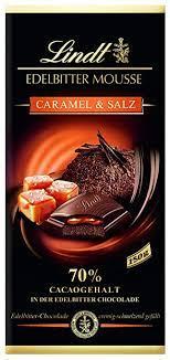 Шоколад Lindt Edelbitter Mousse Caramel Salt 70% 150 г Німеччина