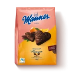 Вафлі в темному шоколаді "Венське Серце" з Апельсиновим кремом Manner Wien Herzen 300 г Австрія