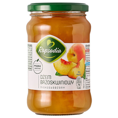 Джем Персиковий зі зниженим вмістом цукру Rapsodia Dzem Brzoskwiniowy Польща 410г