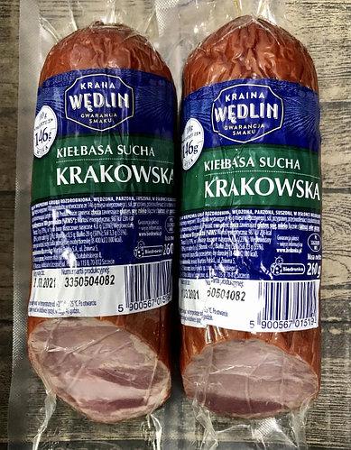 Колбаса зі свинини (Ветчинно-рублена) Краковська Kiełbasa Krakowska Wedlin, 260 г Польща