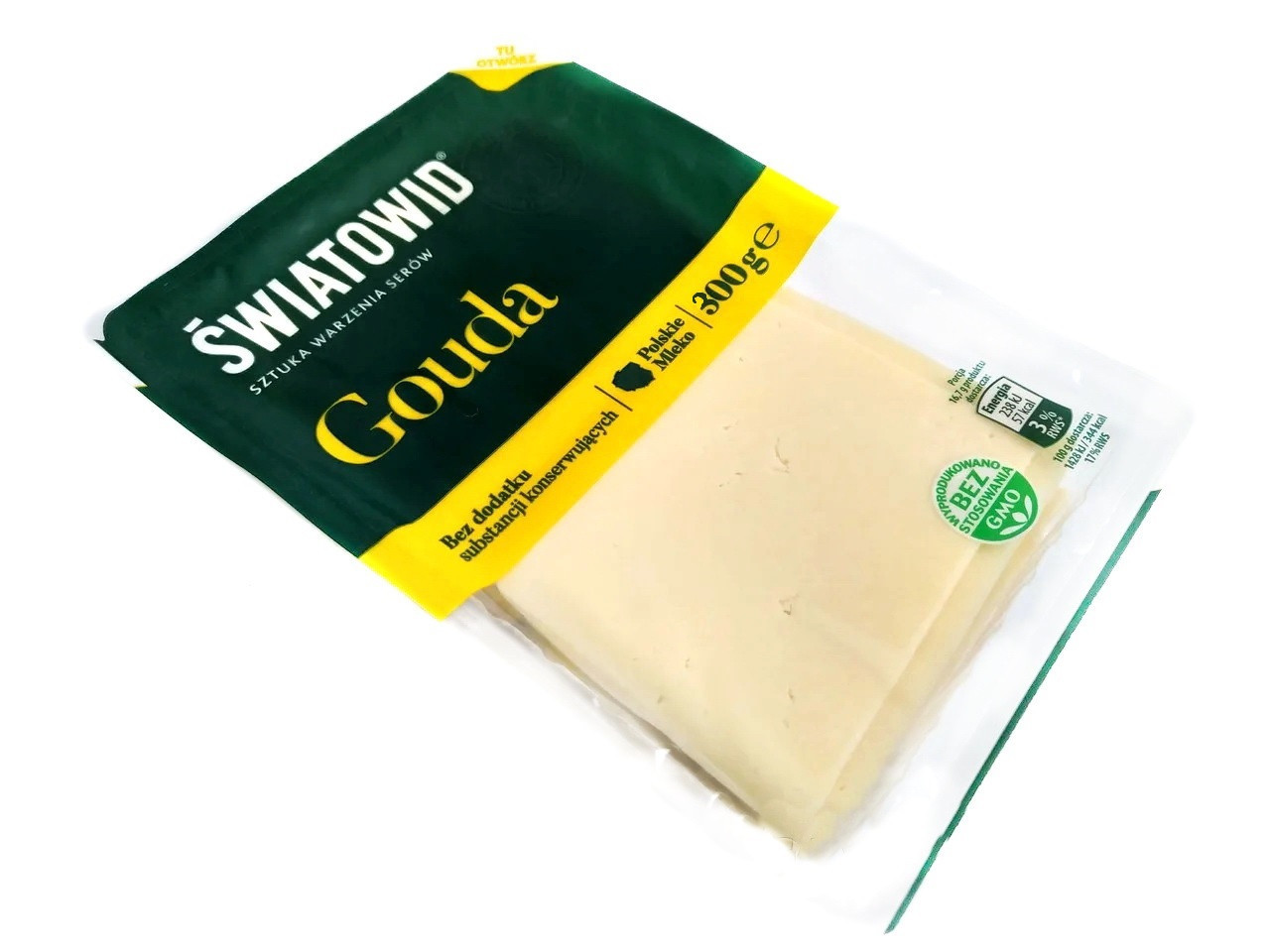 Сир без консервантів у слайсах Gouda Swiatowid 300 г Польща