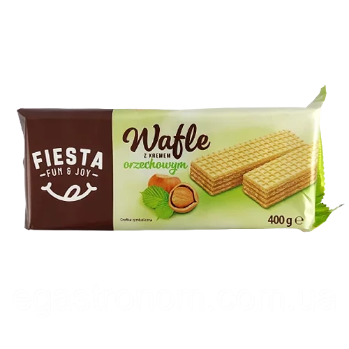 Вафлі з горіховим кремом Fiesta z Kremem Orzechowym 400 г Польща