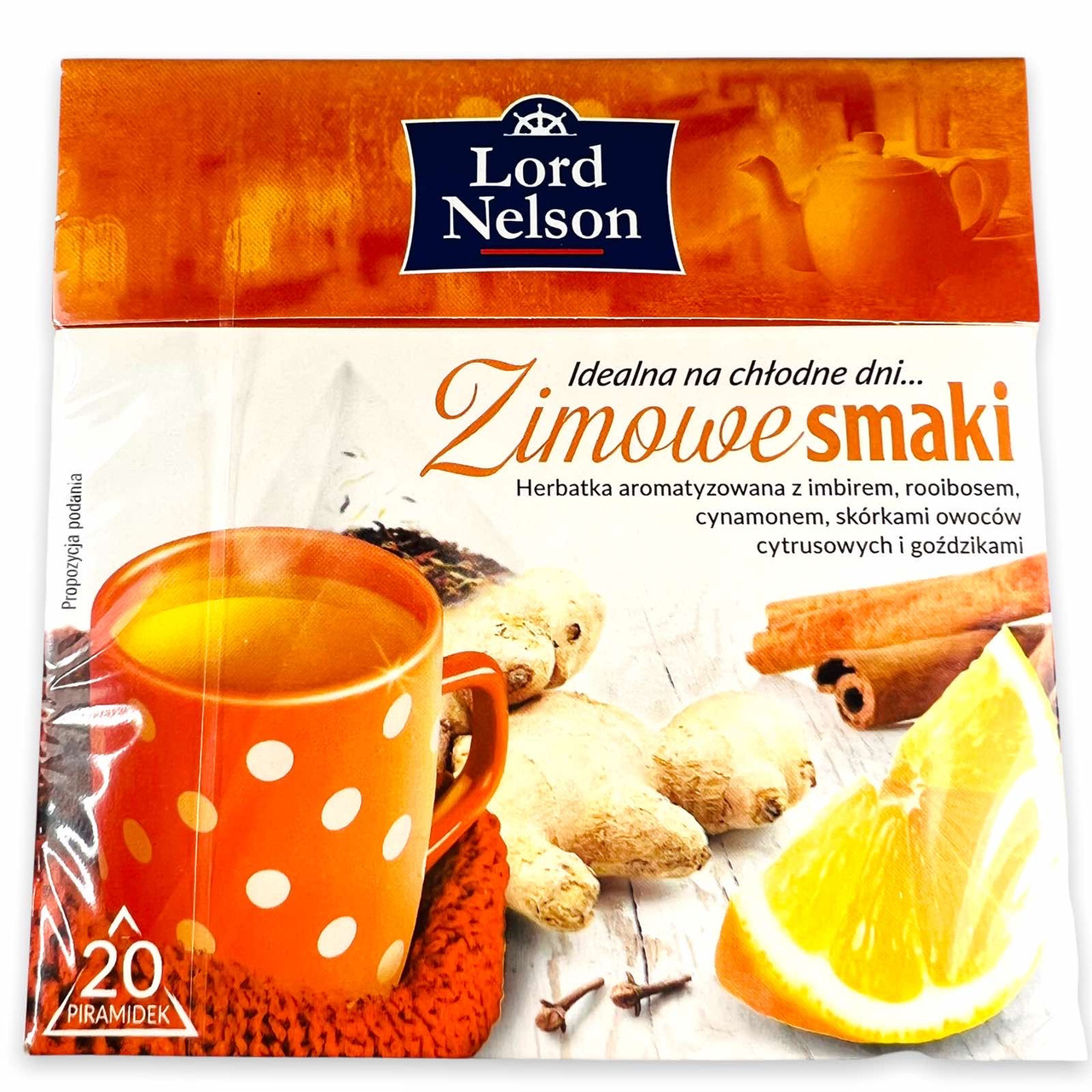 Чай зі смаком імбиру, ройбушу, кориці, цитрусові кірки гвоздика Lord Nelson 20пакет. Польща