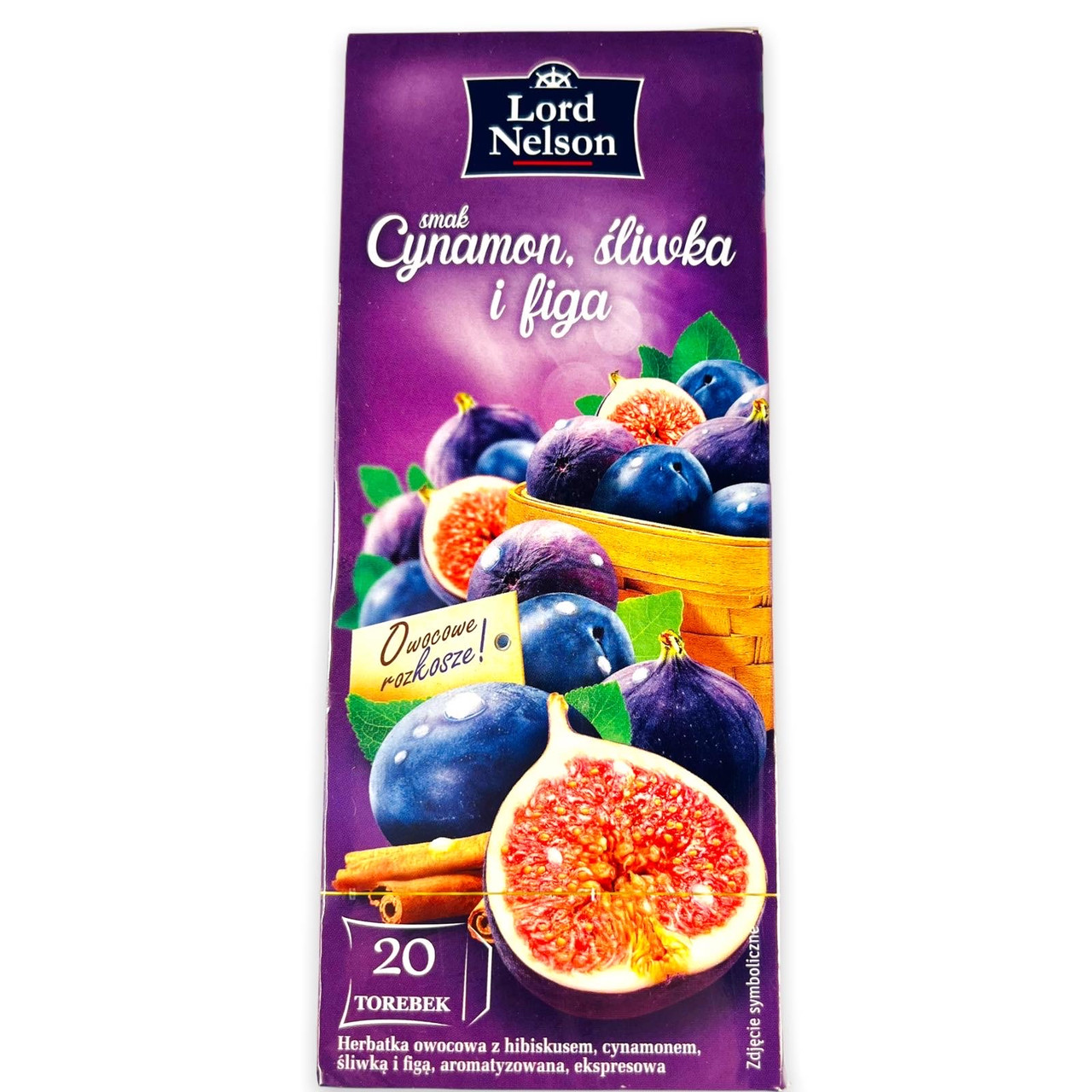 Чай зі смаком Кориці, Сливи, Інжира Lord Nelson 20пакет. Польща