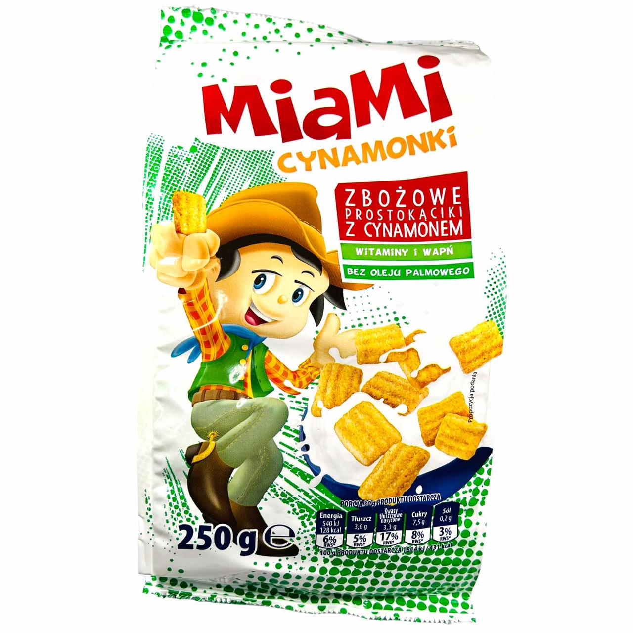 Сухий сніданок БЕЗ ПАЛЬМОВОГО МАСЛА Miami Cynamonki, 250 г Польща