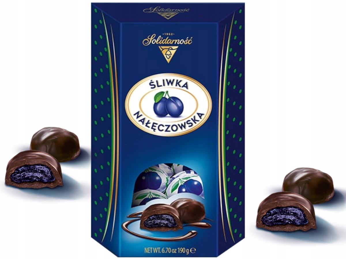 Шоколадні цукерки "Сливка в шоколаді" Solidarnosc Sliwka w czekoladzie 190 г Польща