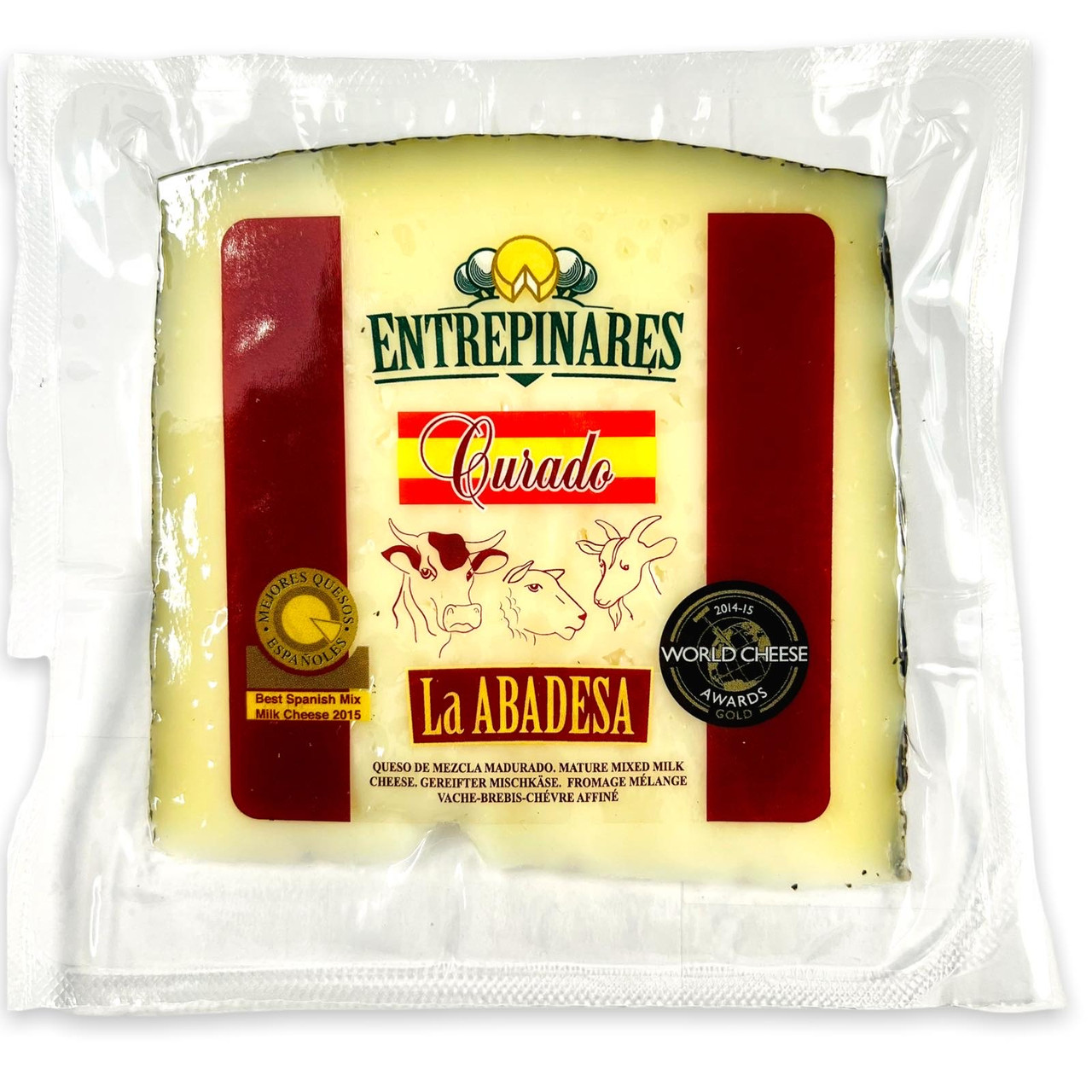 Сир Три молока (коров'ячого, овечого та козячого молока) Entrepinares Curado La ABADESA 150 г Іспанія