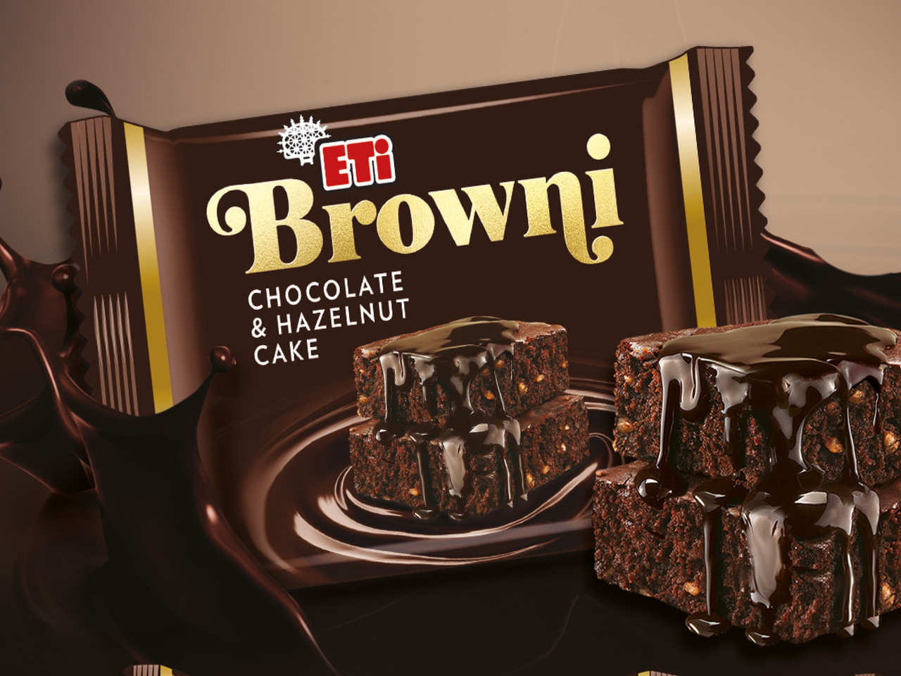 Шоколадно-горіховий торт Брауні, ETI BROWNI Czekolate&Hazelnut 200 г