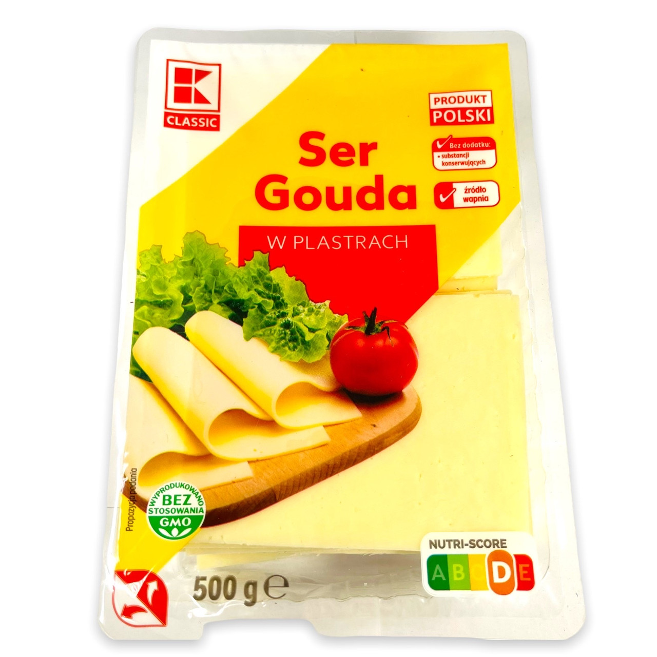 Сир слайсами Гауда без консервантів K-Classic Gouda 500 г Польща