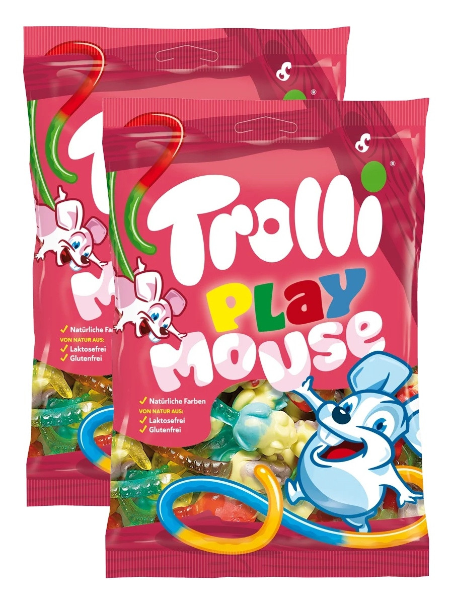 Желейні цукерки Без лактози, без глютену Мишки Trolli Playmouse Німеччина 200 г