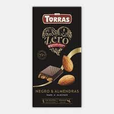 Шоколад чорний БЕЗ САХАРА Й ГЛЮТЕНА з мигдалем Torras Zero Negro Almendras Іспанія 150 г
